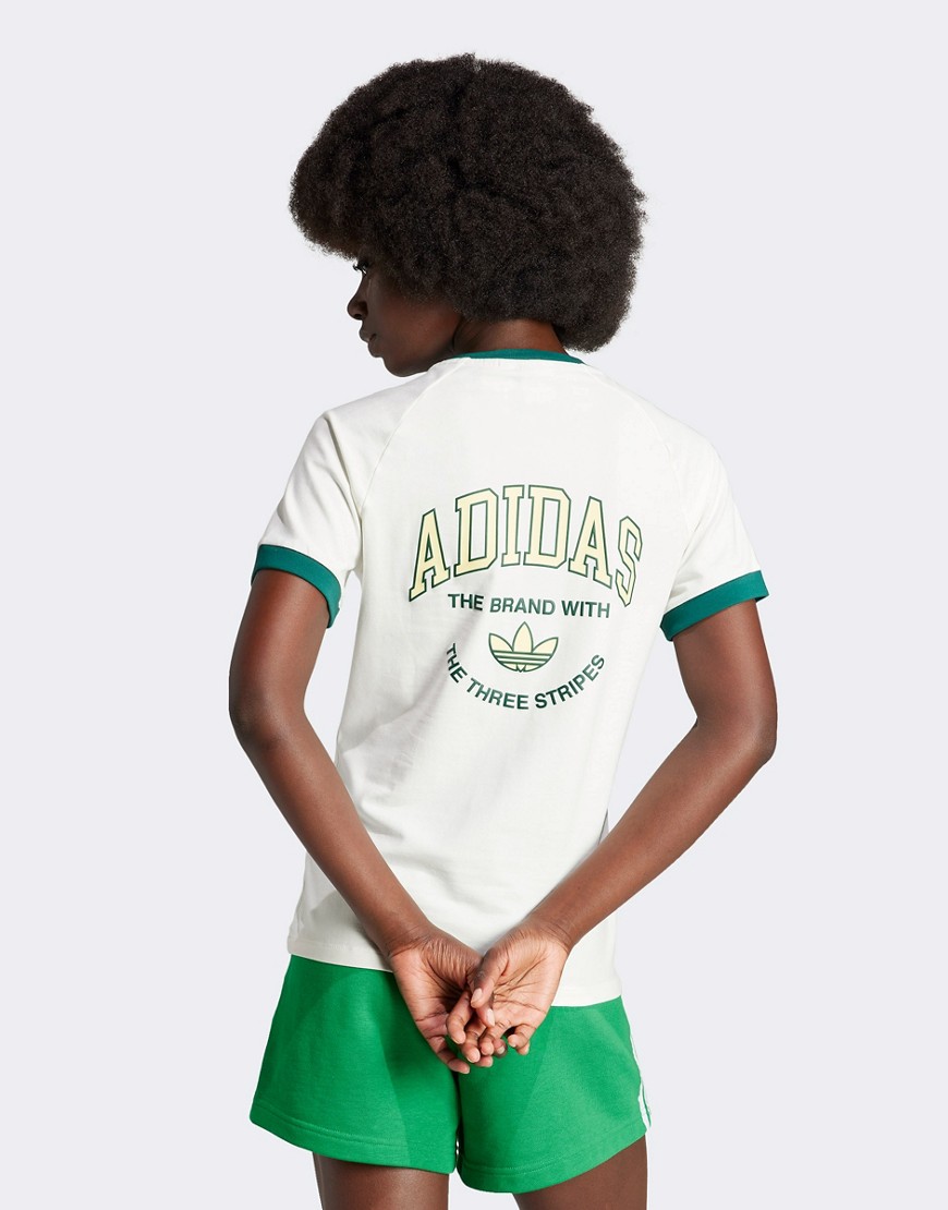 Adidas Originals Sports Varsity T-shirt In Off-white