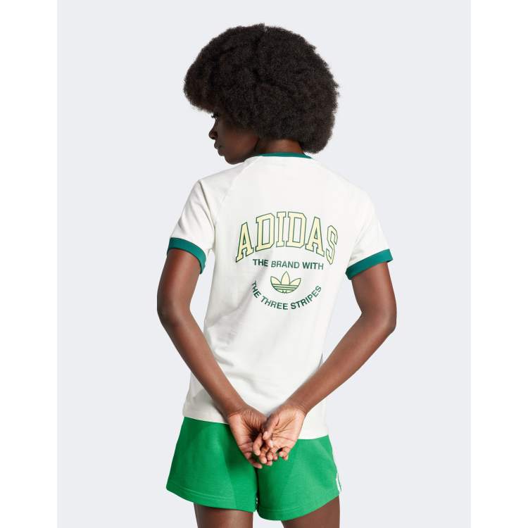 adidas Originals Sports Varsity T-shirt in off-white | ASOS