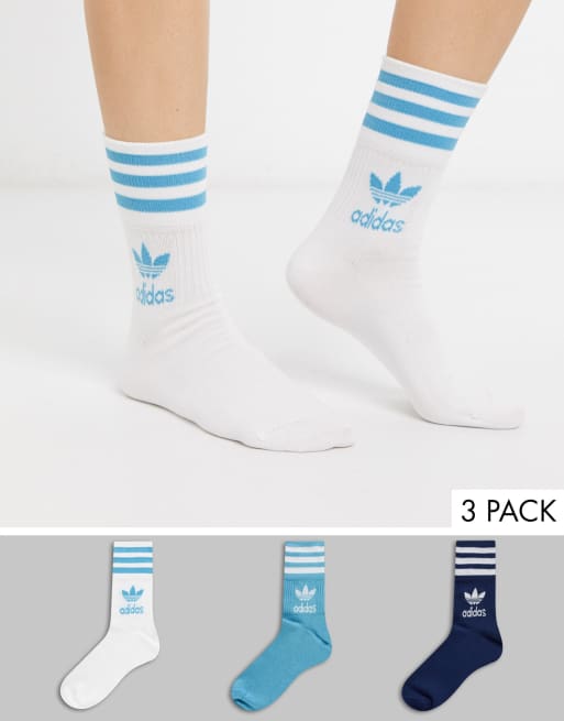 adidas Originals – Sportsocken mit Dreiblatt-Logo im 3er-Pack in Blau