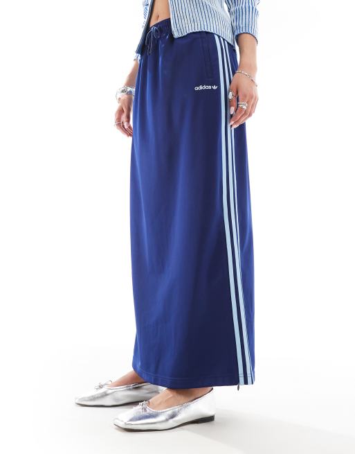 adidas Originals sporty maxi skirt in blue
