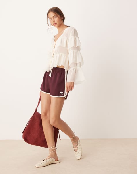 adidas Originals - Sprinter short met 3-Stripes in roodbruin - view 1