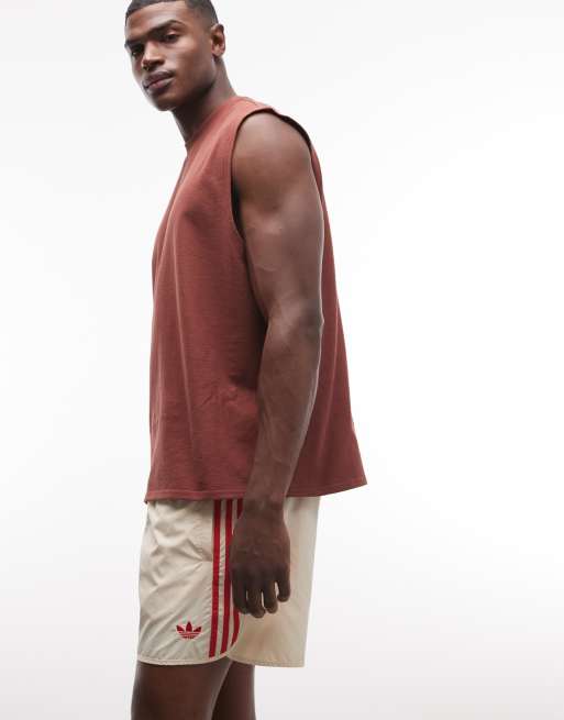 adidas Originals – Sprinter – Shorts in Beige und Rot, 3 von 9
