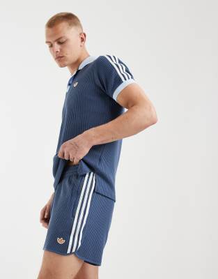 Originals - Sprinter-Shorts in Marineblau mit Waffelstruktur-Navy Navy XS