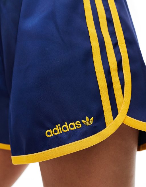 adidas Originals sprinter shorts in navy yellow