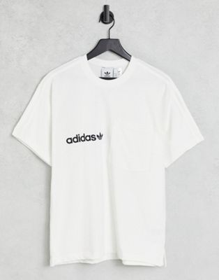 adidas Originals SPRT heavyweight t-shirt in white with chest pocket