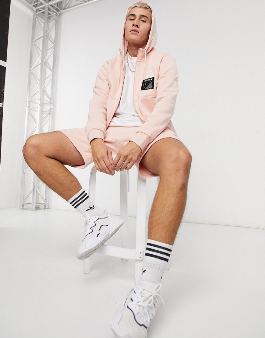 Adidas Originals SPRT icon zip-through hoodie in pink