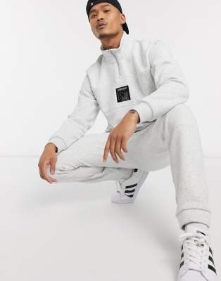 adidas grey half zip hoodie