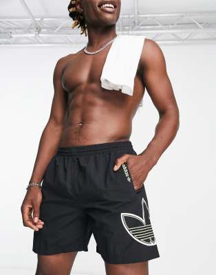 SPRT Outline logo swim shorts in black