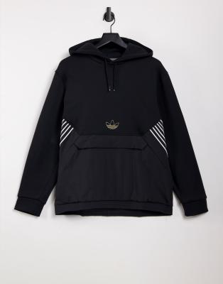 adidas originals hooded jacket with monochrome trefoil logo back