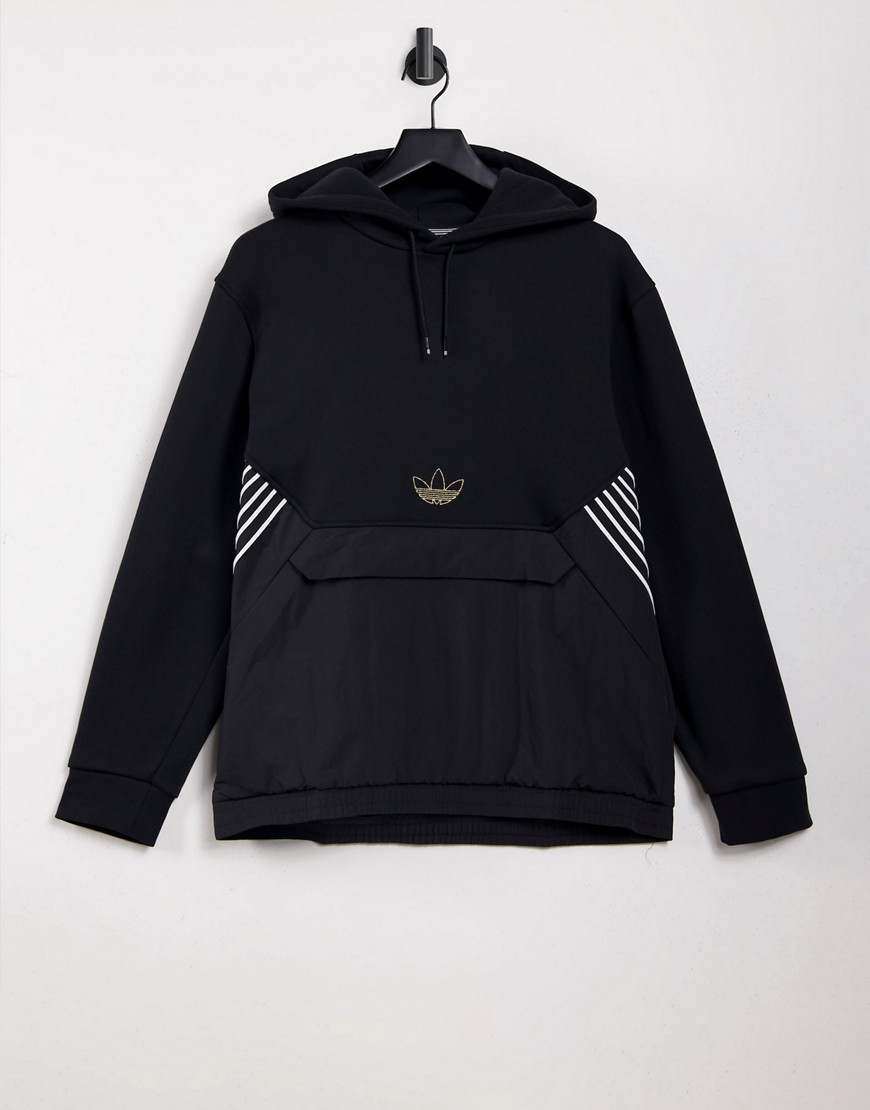 Adidas Originals SPRT premium hoodie with central trefoil in black