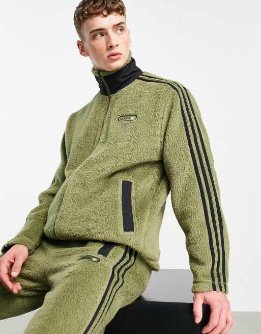 Khaki adidas sale track top