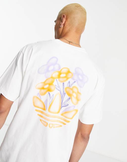 adidas Originals - SPRT - T-shirt met lineaire grafische bloemenprint in wit