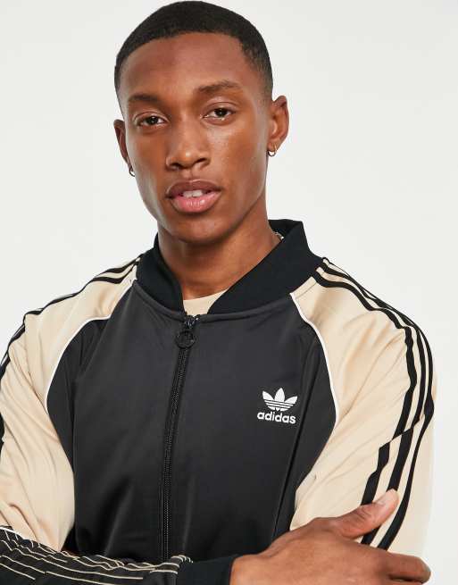 adidas Originals SPRT track top in black and with ASOS