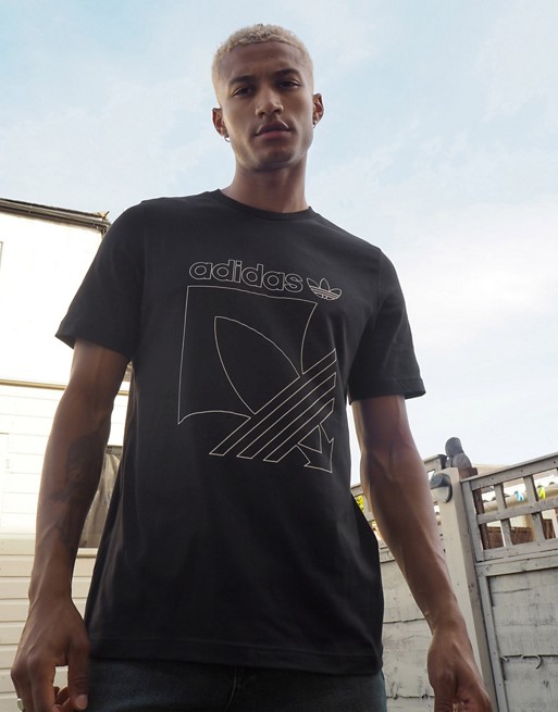 adidas Originals SPRT trefoil print t-shirt in black