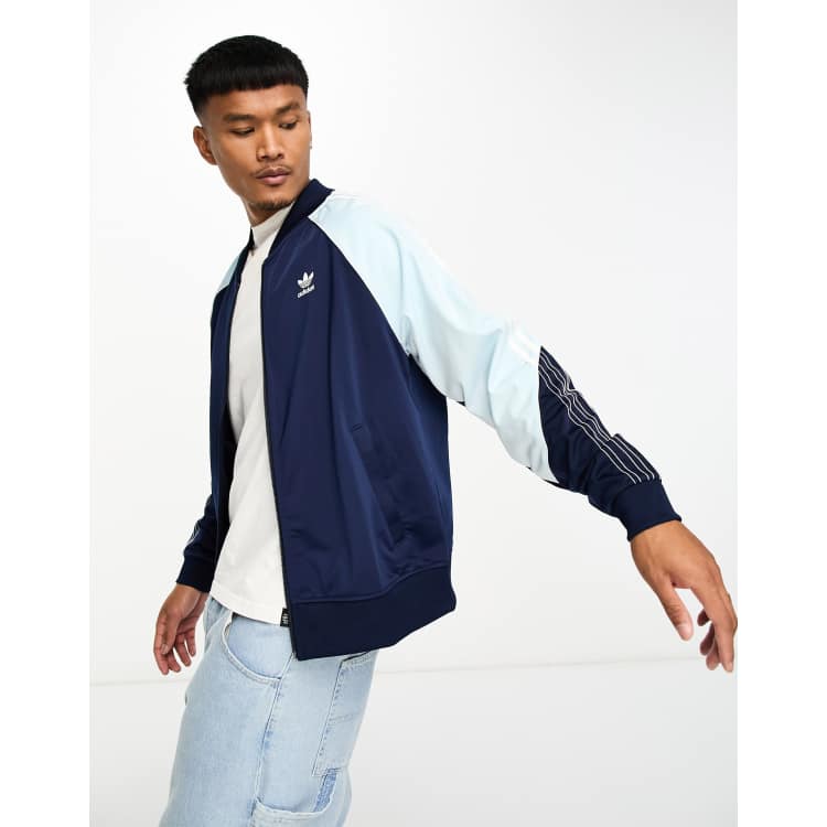 Adidas originals superstar shop track top sky blue