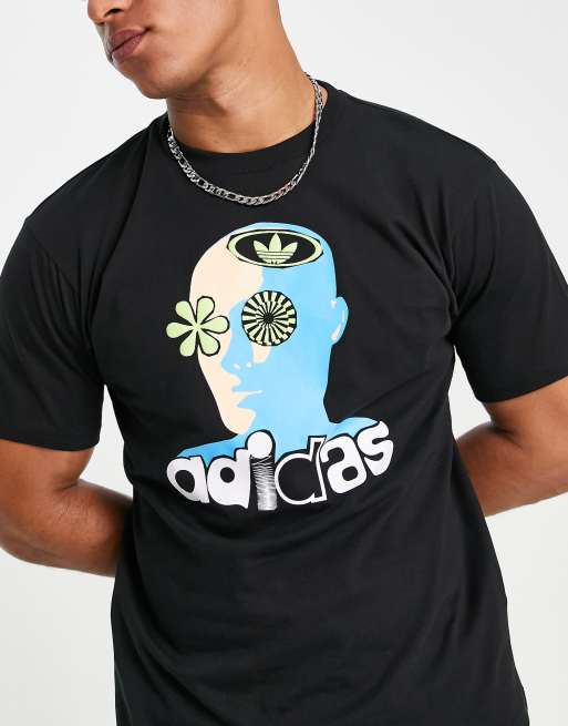 adidas Originals - SPRT US Airplay - T-shirt avec imprimé tête - Noir