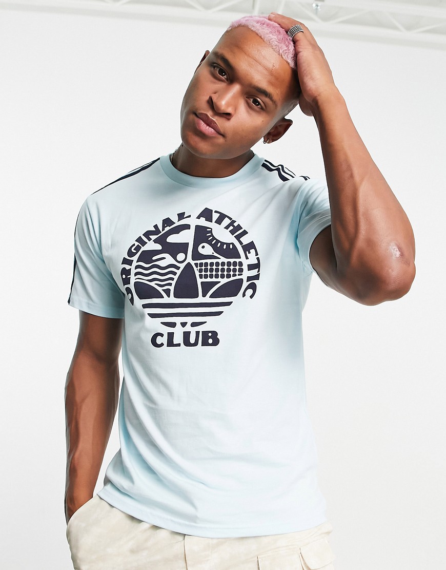 Adidas Originals SPRT US Athletic club t-shirt in almost blue with front graphics