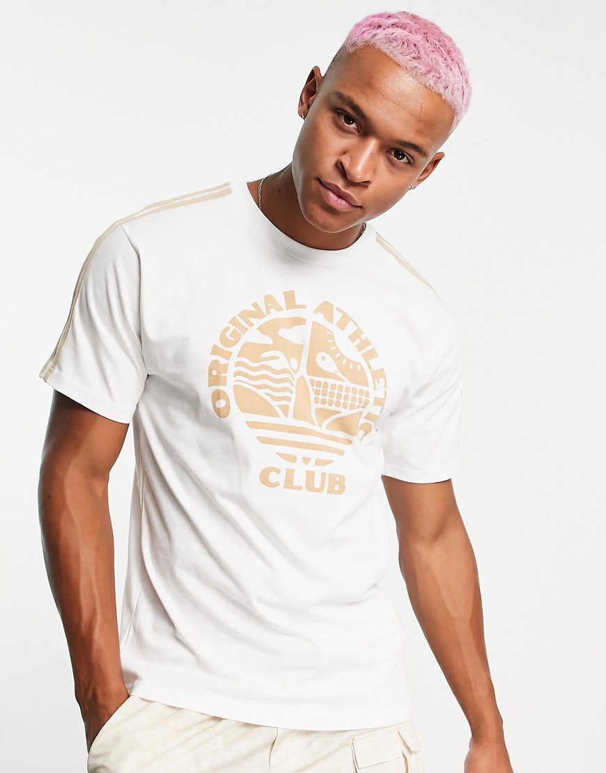 Adidas Originals SPRT US Athletic Club T-shirt in white with front graphics