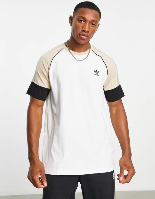 adidas Originals – SPRT US – Vit t-shirt med raglan-ärmar och treklöver