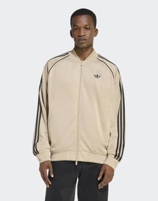 Originals - SST Adicolor Classics - Locker geschnittenes Trainingsoberteil in Stone Khaki/Schwarz-Brown Brown M