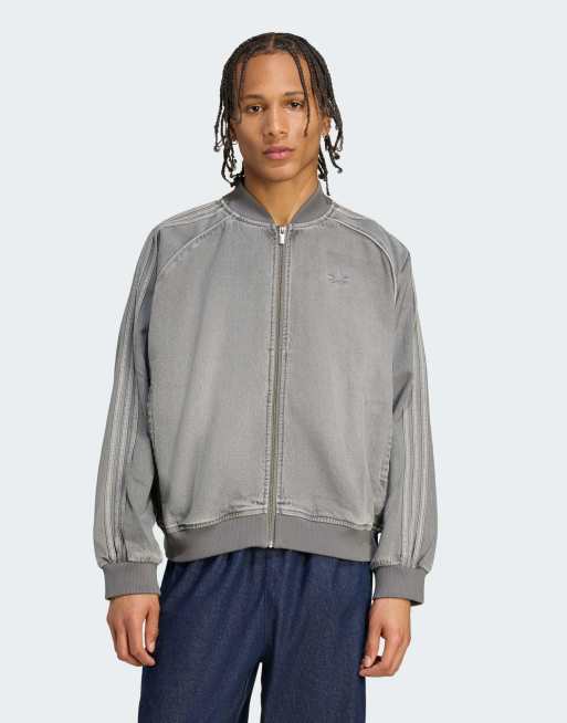 adidas Originals - SST Adicolor - Los denim jack in grijs met zwarte wassing