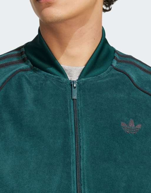 adidas Originals Sst adicolor velour track top in aurora ivy ASOS