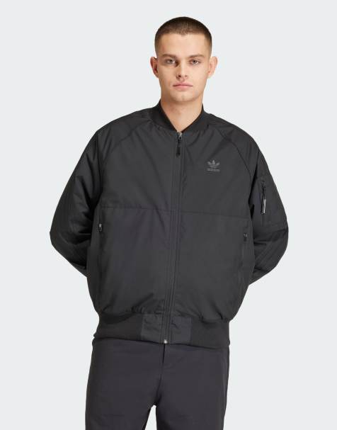 Adidas long quilted outlet bomber jacket