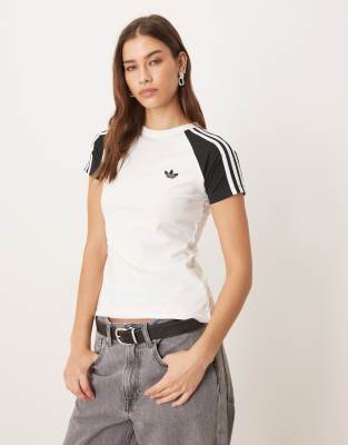 adidas Originals - Sst - T-Shirt in Weiß/Schwarz/Weiß