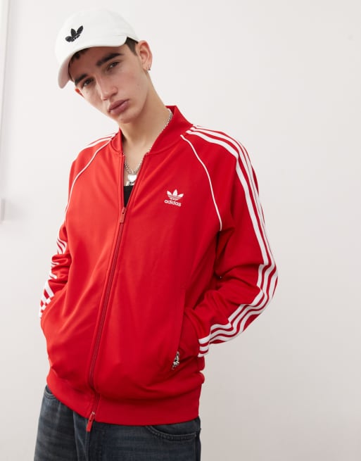 adidas Originals SST Trainingsjack in rood ASOS