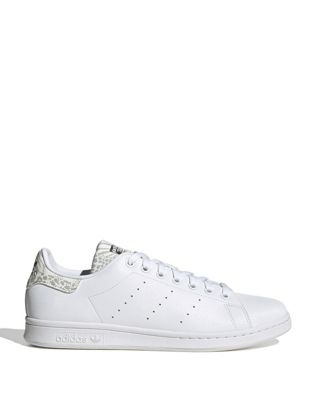 adidas Originals Stan Smith animal print tab trainers in white