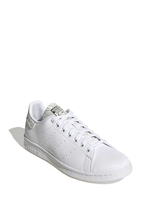 adidas Originals Stan Smith animal print tab trainers in white ASOS