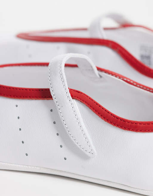 adidas Originals Stan Smith Ballerina in Weiß und Rot, 2 von 5