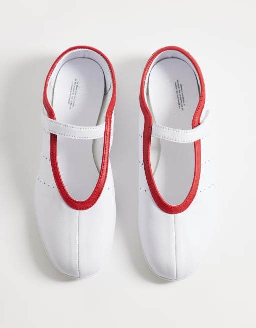 adidas Originals Stan Smith Ballerina in Weiß und Rot, 4 von 5