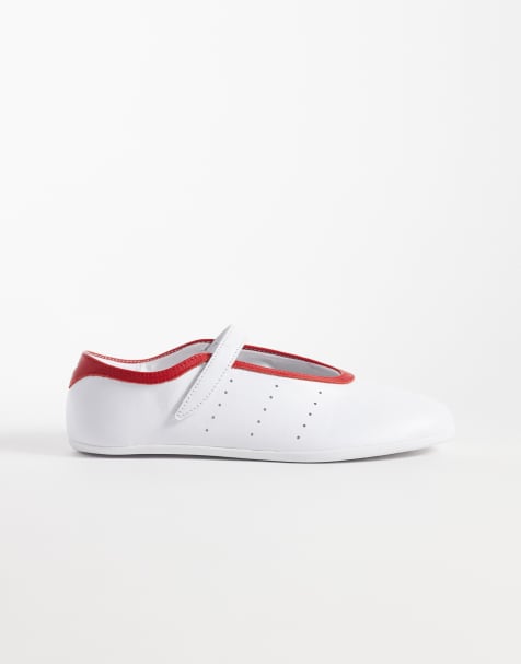 adidas Originals Stan Smith ballerines blanches et rouges - view 1