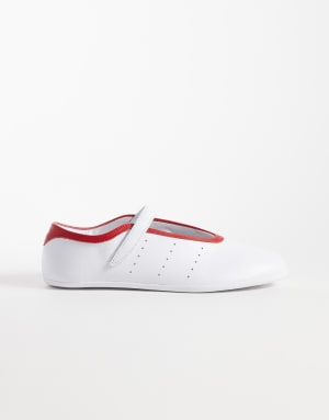 adidas Originals Stan Smith ballet flat in white and red