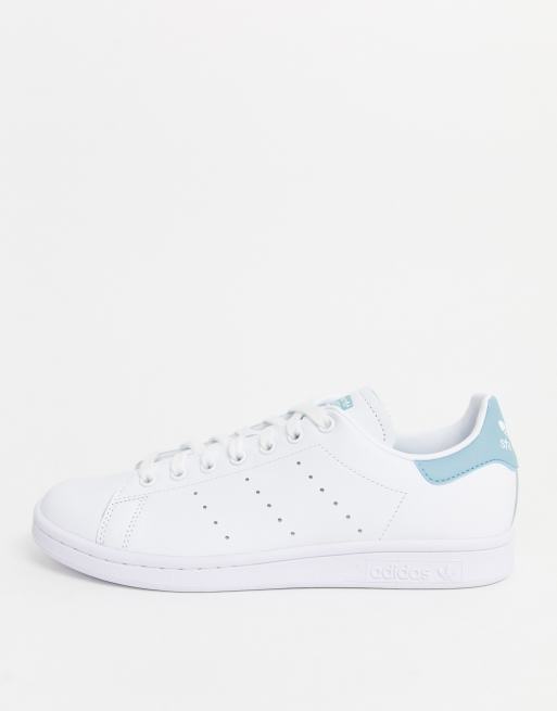 adidas Originals Stan Smith Baskets bande bleue sur le talon Blanc