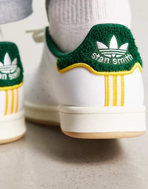 adidas Originals Stan Smith Baskets avec semelle en caoutchouc Blanc et vert