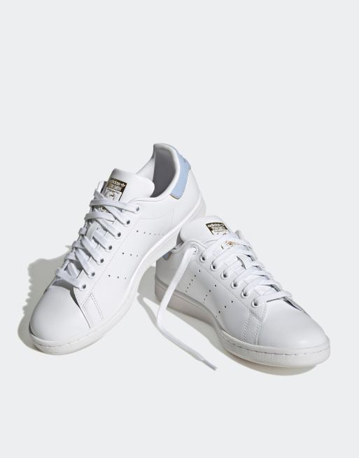 Stan smith blanche bleu sale