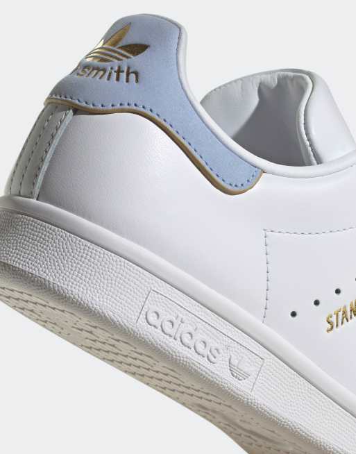 Stan smith blanche bleu sale