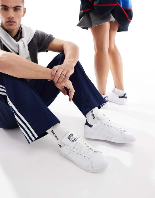 Adidas originals - stan smith - baskets vintage - blanc et bleu marine hotsell