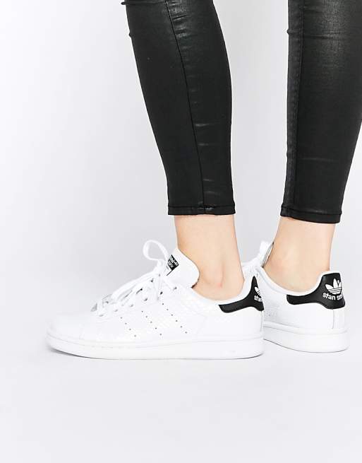 Stan smith blanche store et noir pailleté