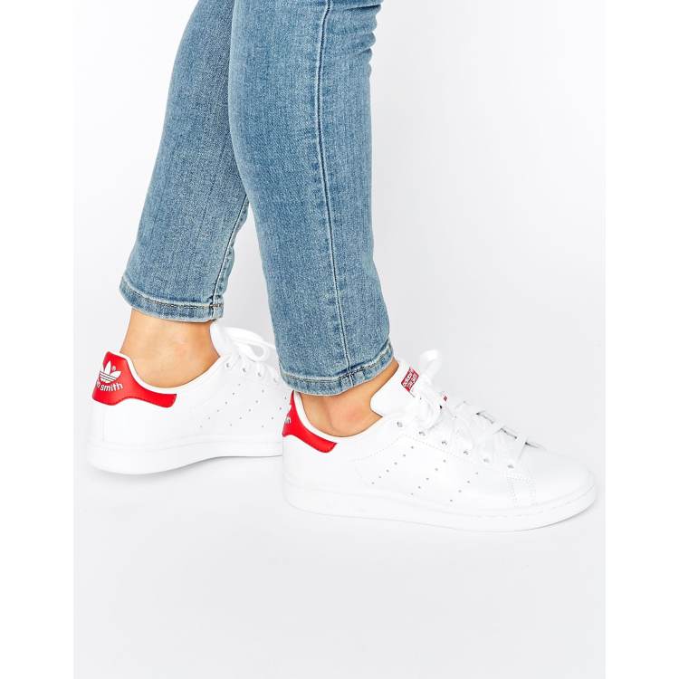 Stan smith femme on sale rouge et blanche