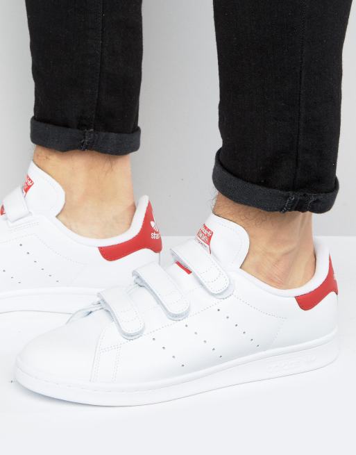 Stan smith blanche on sale et rouge scratch