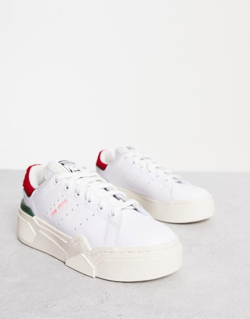 Stan smith sale blanche et rouge