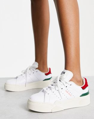 adidas Originals Stan Smith Bonega 2B trainers in white red and green