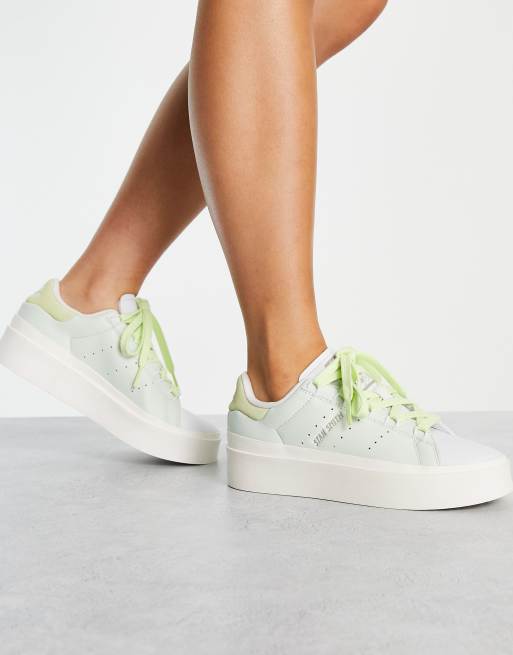 adidas Originals – Stan Smith – Bonega – Blekt mintgröna platåsneakers