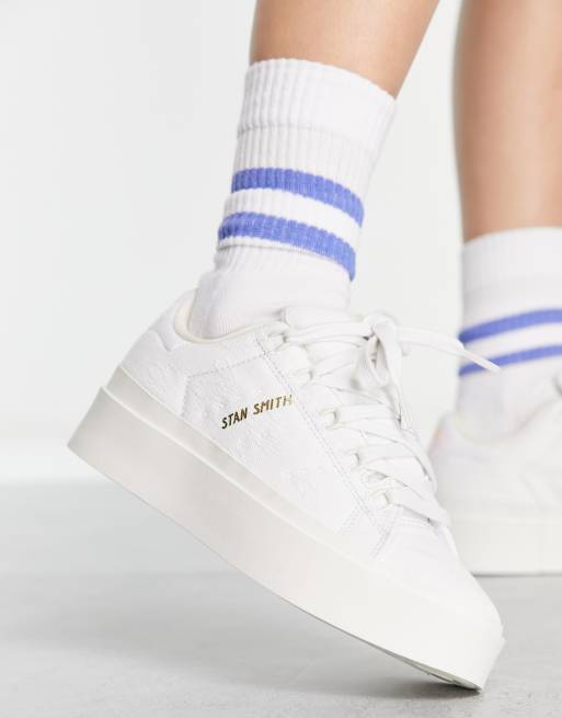 adidas Originals Stan Smith - Bonega - Råhvide flatform-sneakers, 3 af 4