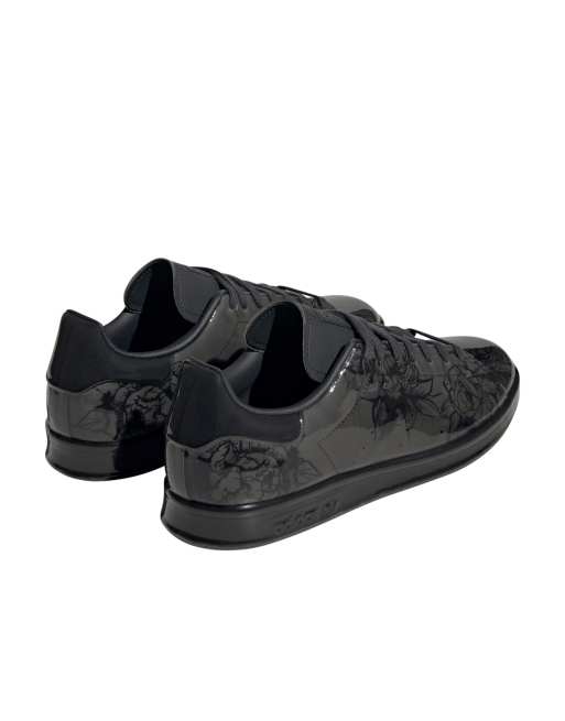 adidas Originals Stan Smith Candid Roses sneakers in black dip dye