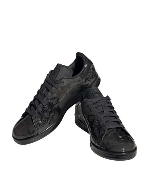 adidas Originals Stan Smith Candid Roses sneakers in black dip dye |