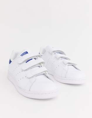 white and navy stan smith